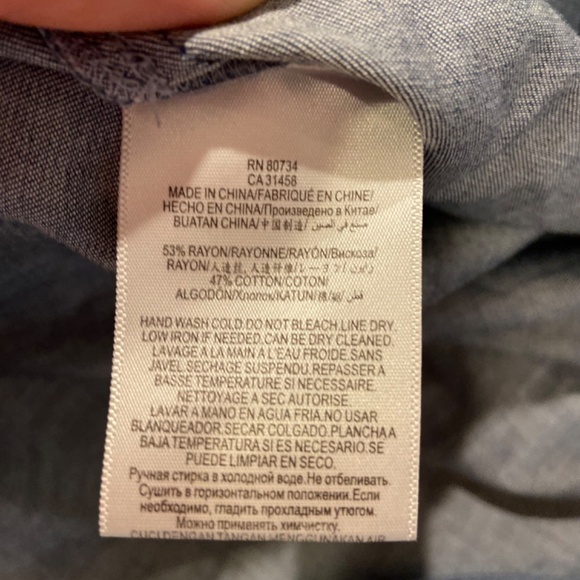 BCBG Max Azria Suzie Cutout Bell Sleeve Chambray Top - Size Small - Picture 6 of 11